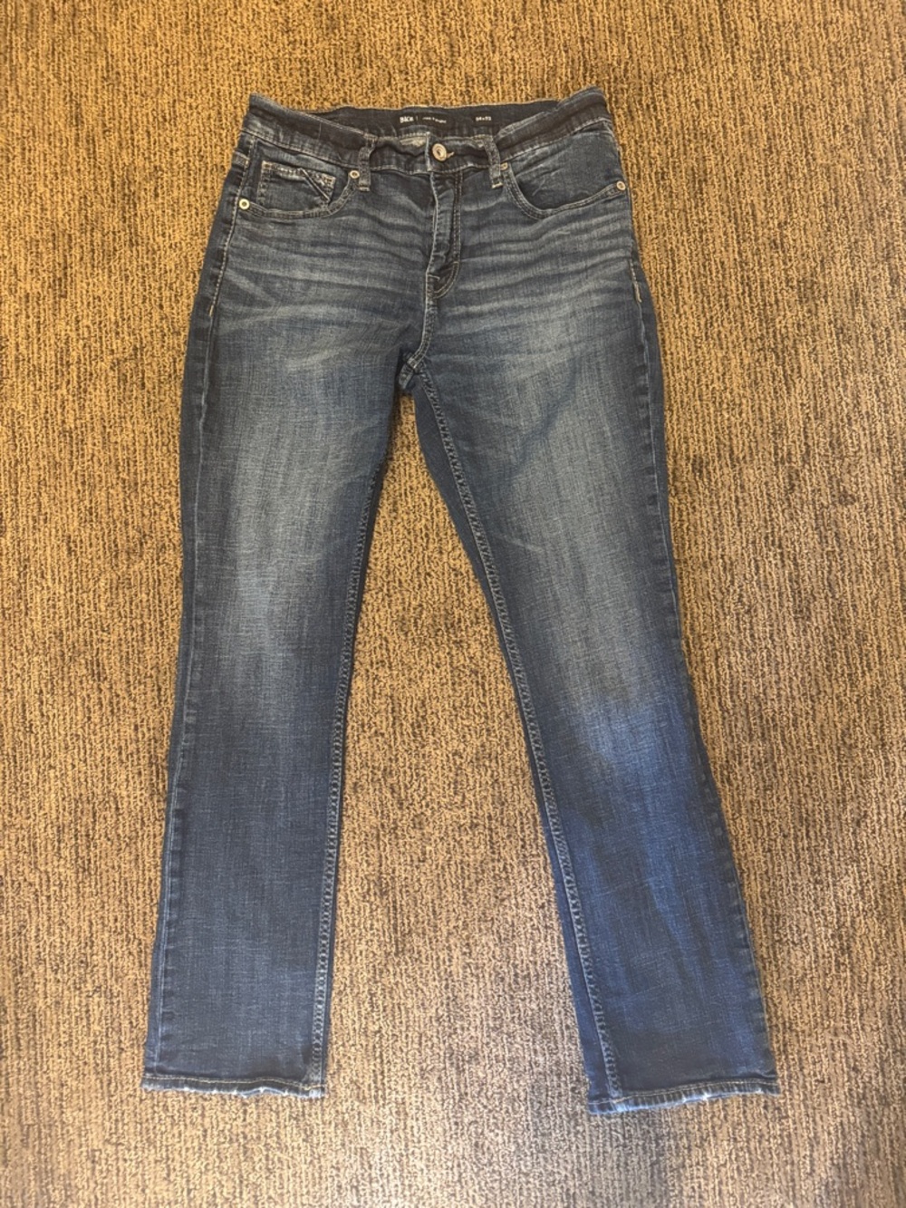 BKE Jake Straight Leg Jeans in Dark Blue Wash